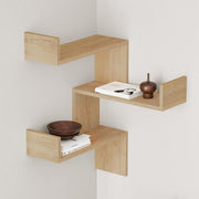 Libreria Angolare Luksa Colore Rovere 3 Livelli Capacità di Peso 20 kg H 90 x P 22 x L 60 cm