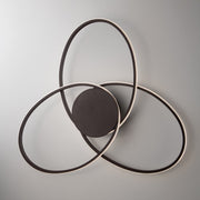 Plafoniera in metallo e alluminio Marrone con 3 LED integrati 67x h8 cm