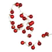 Luce filo sfera rosso 48 led bianco caldo alimentazione fissa cm ø4x120