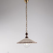 Lampadario a sospensione in ferro bronzato Bianco e Marrone 40x h22 cm