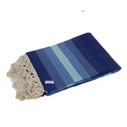 Tappeto cotone righe blu azzurro cm120x190