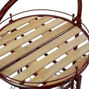 Tavolino metallo con ruote richiudibile rosso tondo cmø49h67/98