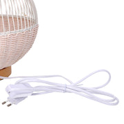 White rattan lamp with cmø30,5h29,5 base