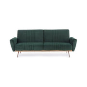 Divano letto tre posti in velluto Verde Scuro JOHNNY 210x83x h85 cm