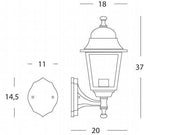 Applique Piccola In Alto E27  linea old  nero