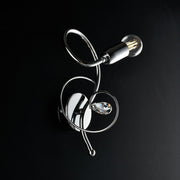 Applique in ferro cromato lucido con strass in cristallo 1 luce  15xh.25 cm