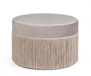 Pouf Leilani effetto velluto grigio chiaro D45 cm
