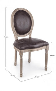 Sedia MATHILDE stile classico in legno rivestito 96h cm