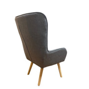 Poltrona schienale avvolgente tessuto grigio Kuril  cm 79x70xh.96