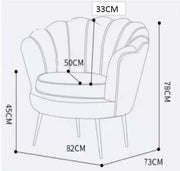 Poltrona velluto tulipan rosa cm 73x72h77