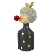 Donna resina a pois grigio cm15x14h32