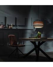 Lampada a sospensione Idra in metallo rosa e grigio STS