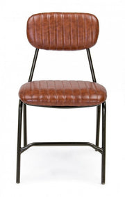 Sedia Debbie arancio scuro vintage in ecopelle