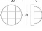 Plafoniera in alluminio pressofuso con diffusore in vetro stampato - Altezza lampada: 155mm - IP54 nero