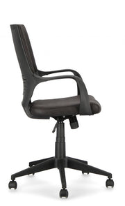 Poltrona da ufficio in tessuto Damon con schienale basso nero