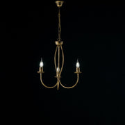 Lampadario in ferro Marrone Oro tre luci 45x h50 cm