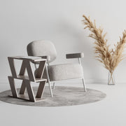 Tavolino laterale da salotto Lazena colore tortora