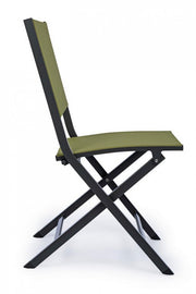 Sedia per esterno in alluminio Antracite Verde ELIN 47x57x h88 cm