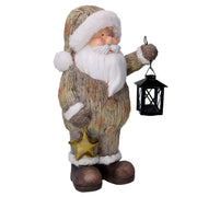 Babbo natale resina con lanterna grigiocm25,5x17h44