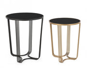 Set 2 Tavolino oro-nero in metallo stile design