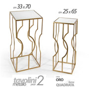 Set due tavolini soggiorno in metallo dorato