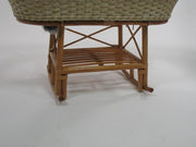 Culla a dondolo naturale con ruote 58x100 cm