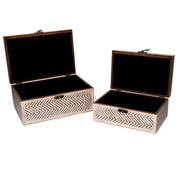 Rectangular bleached wooden box 1-2 cm30x20h14