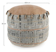 Pouf in cotone stile etnico TILAK Desert diametro 50x h35 cm