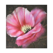 Quadro moderno dipinto  fiore rosa   cm 80 x 80 x 4 spessore