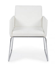 Sedia con braccioli in similpelle Bianco SIXTY 60x54x h80,5 cm