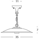 Sospensione Grande E27  linea antique  grafite
