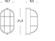 Plaf. Picc.Gabbia  linea industriale ovale  nero