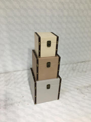 Eco-leather box 1-3 neutral square cm22x22h22