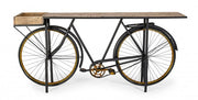 Tavolo consolle design bicicletta retro legno metallo