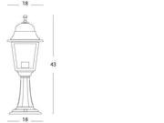 Lampada da esterno in alluminio pressofuso con diffusori in vetro trasparente - Altezza max 170mm nero