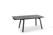 Tavolo allungabile con top in pietra effetto marmo nero 140/200x80x76h cm