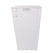 Cestone poliestere bianco foderato quadro cm33x33h53